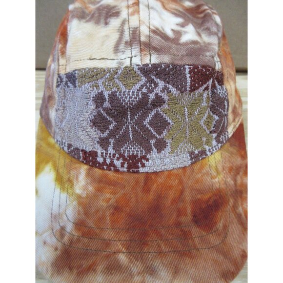 Ixchel Hat Cap Hook Loop Strap Tie Dye Patchwork Paneled Embroidered - Picture 3 of 11